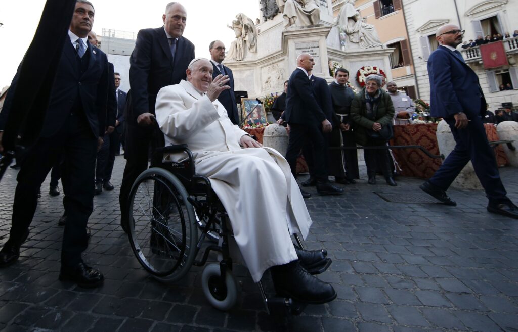 POPE WHEELCHAIR IMMACULATE CONCEPTION