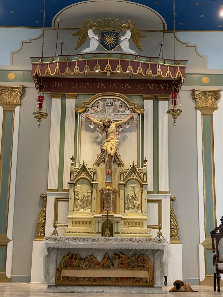 An interior view of the Church of the Assumption in Peekskill, NY.