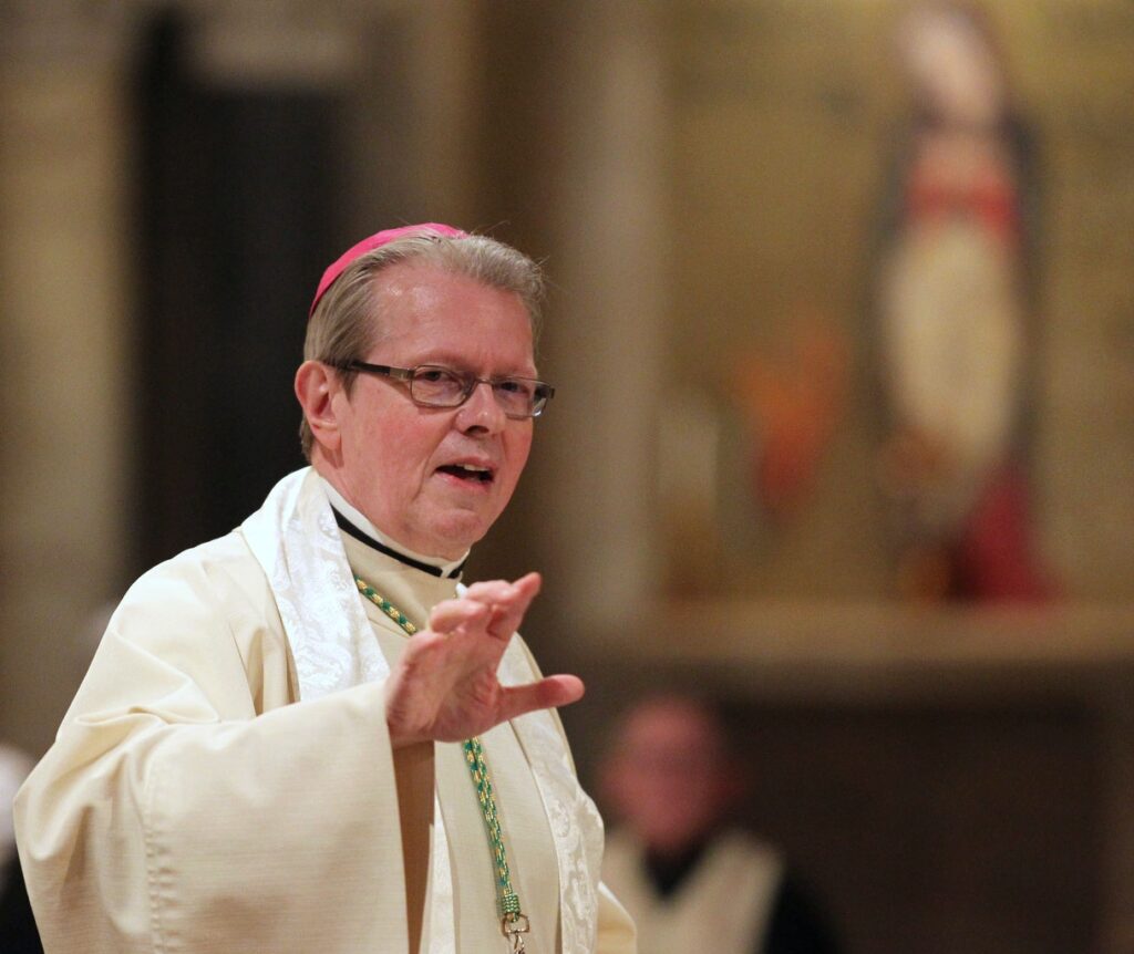 Bishop Edward B. Scharfenberger of Albany, N.Y., is seen in a Jan. 21, 2015, photo. Pope Francis has accepted the resignation of Bishop Richard J. Malone of Buffalo, N.Y., and named Bishop Scharfenberger as Buffalo's apostolic administrator.