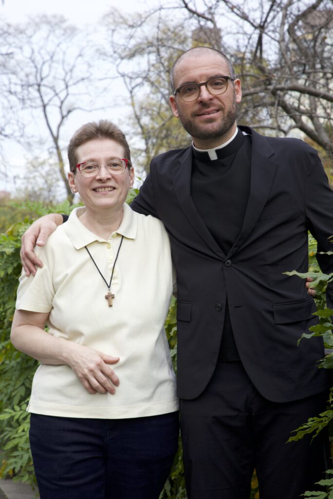 Sister Katie Sitjay Balbastro poses with Thrive For Life Founder Fr. Zach Presutti SJ in this undated handout.