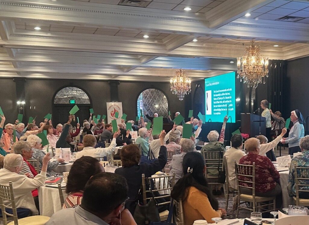Delegates to the Sisters of Charity of New York's 2023 general assembly vote unanimously April 13 to stop recruiting or accepting new members and begin a "path to completion" while continuing to live their mission to the fullest.