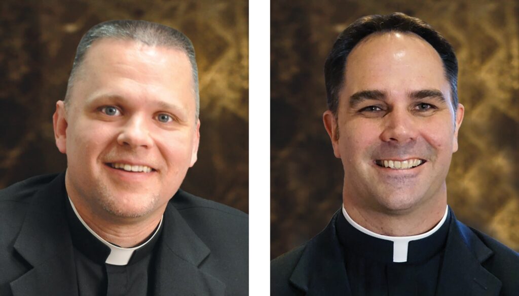 Marian Fathers Chris Alar and Donald Calloway, elected to top leadership positions in their congregation May 15,2023, are seen in an undated photo. Father Alar was elected provincial superior of the U.S. and Argentina for the Marians of the Immaculate Conception. Father Calloway was elected the congregation’s vicar provincial and first councilor.