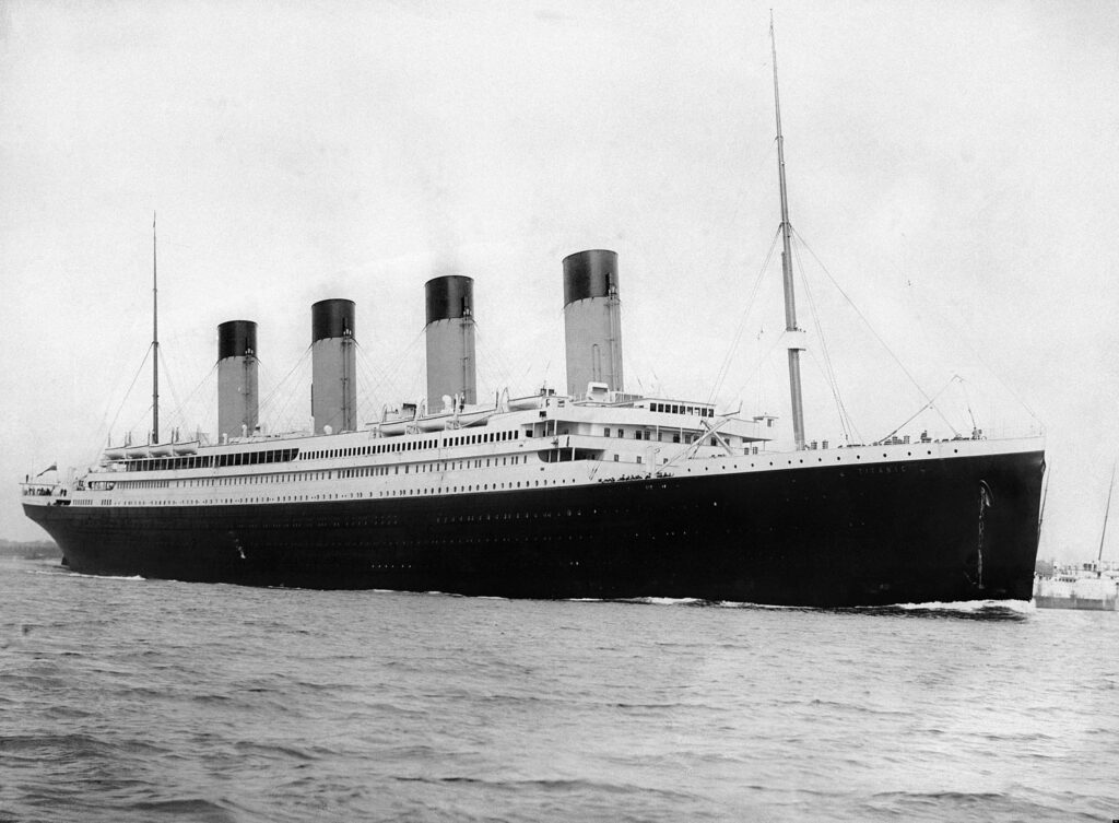 The RMS Titanic departing Southampton on April 10, 1912.