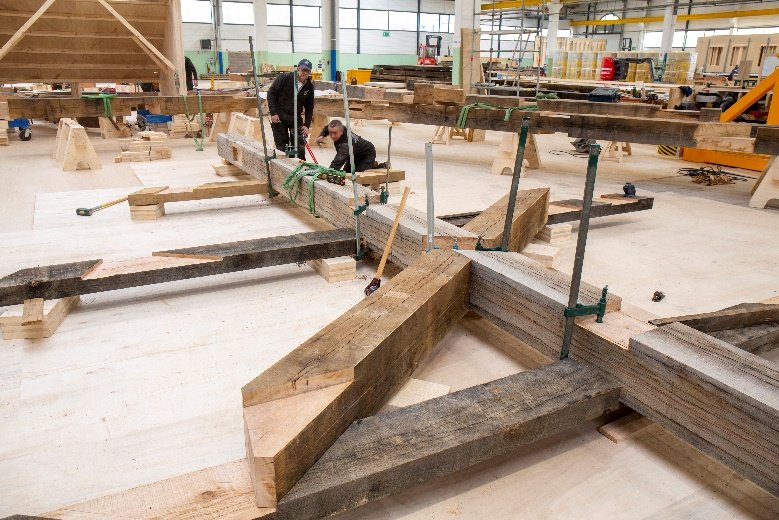 The Notre Dame Cathedral spire construction site in Val de Briey, eastern France.