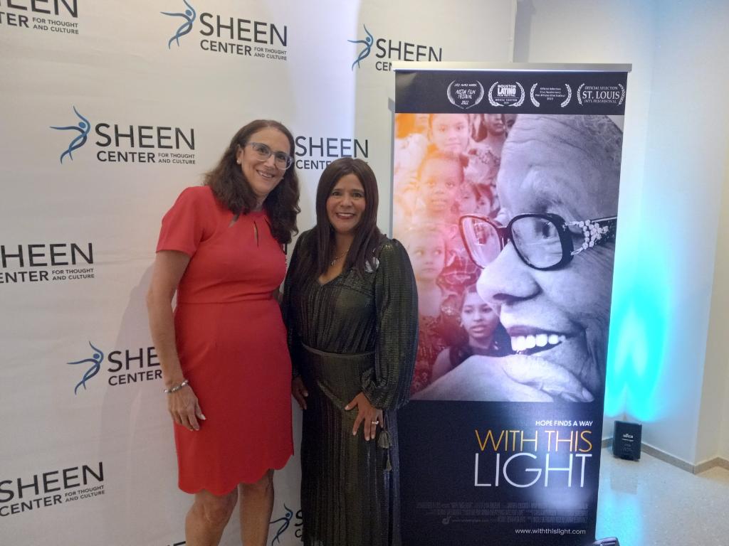 MaryLou Pagano (left), executive director of The Sheen Center, and Jessica Sarowitz, executive producer of "With This Light," at The Sheen Center on Wednesday, July 26, 2023.