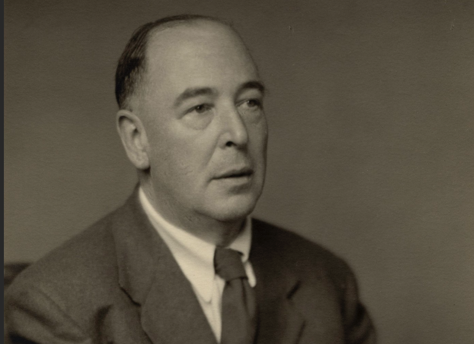 Author C.S. Lewis is pictured in a 1955 portrait by Walter Stoneman.