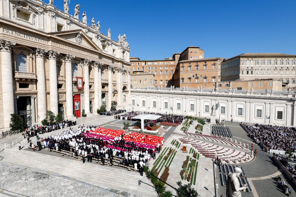 Pope Francis leads a consistory for the creation of 21 new cardinals in St. Peter's Square at the Vatican Sept. 30, 2023.