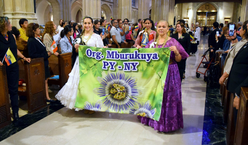 The entrance procession at the start of the annual Hispanic Day Mass at St. Patrick’s Cathedral, Sunday, October 1, 2023.