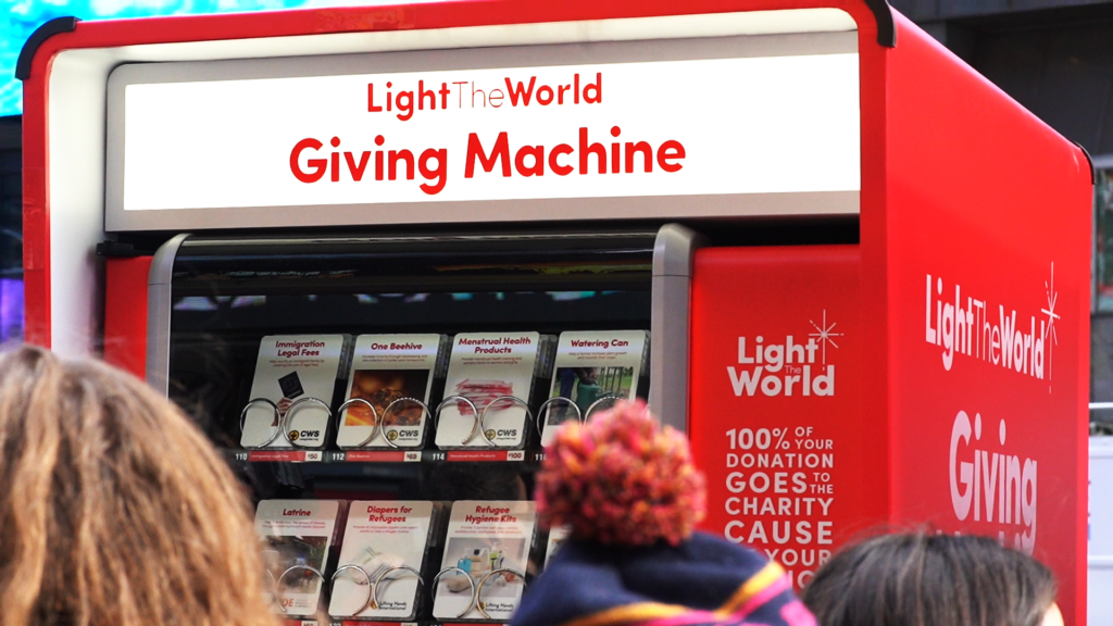 Light the World Charity Giving Machines Unveiled for New York in Times