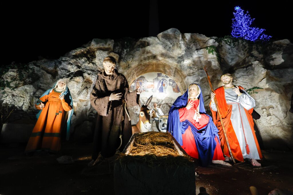 The Nativity scene is revealed and Christmas tree is lighted in St. Peter’s Square at the Vatican December 9, 2023.