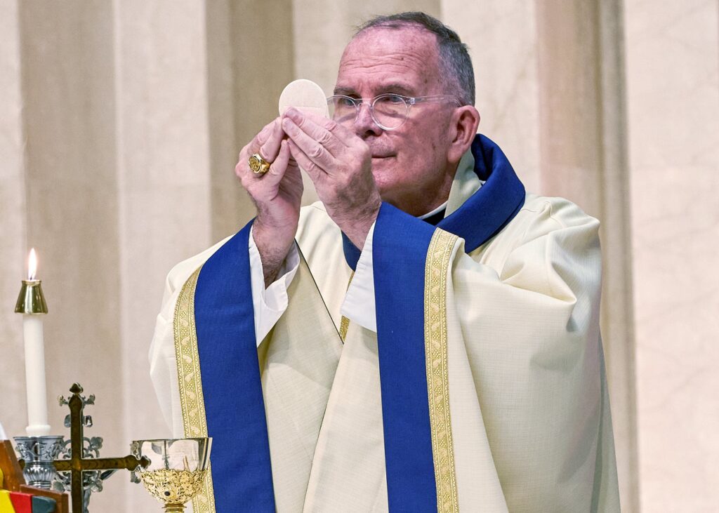 Bishop David M. O'Connell of Trenton, New Jersey, celebrates Mass in this file photo.