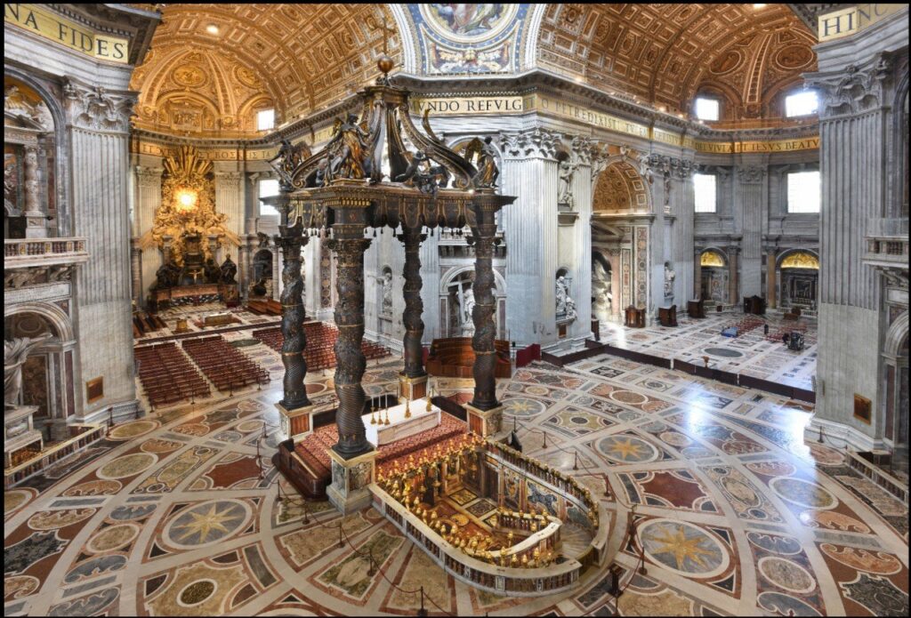 Bernini’s Baldachin in St. Peter’s Basilica Undergoes Historic ...