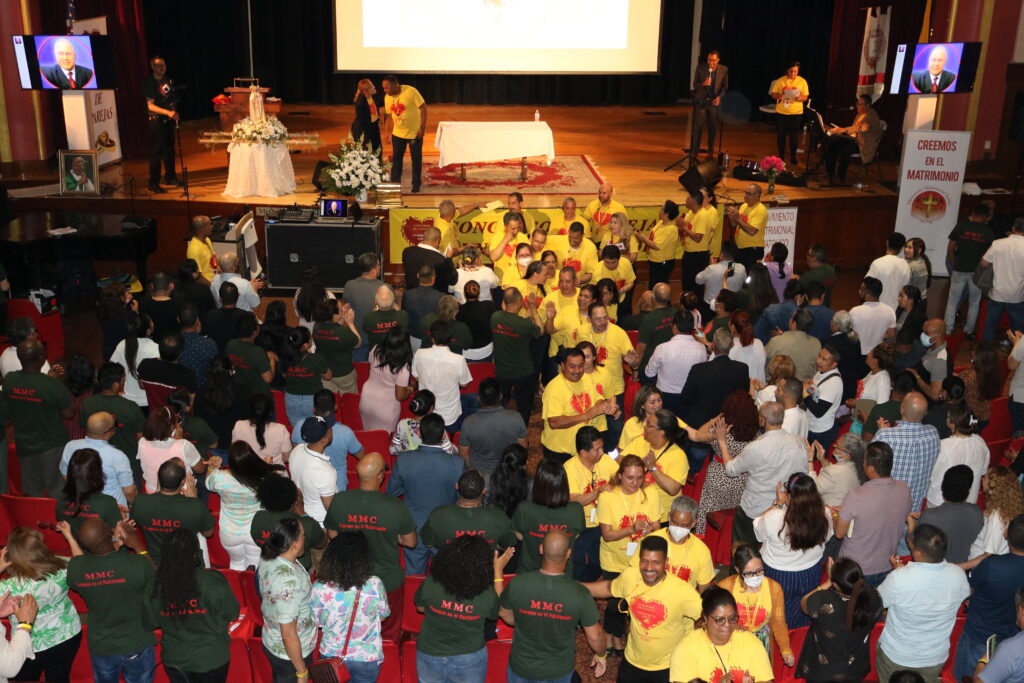A joyful, musical moment during the 2023 Couples’ Congress at Cardinal Hayes High School in the Bronx.