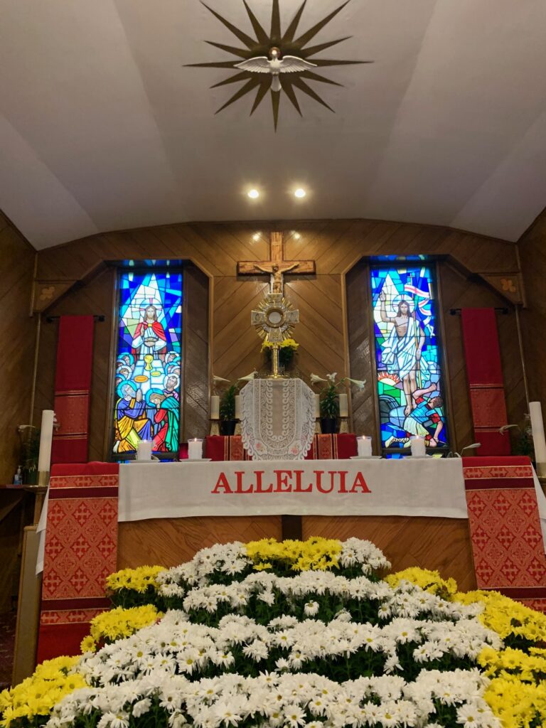 The Holy Eucharist is exposed during the 40-hour solemn exposition and adoration held at Our Lady of Fatima Church, April 11-13, 2024, in Plattekill.