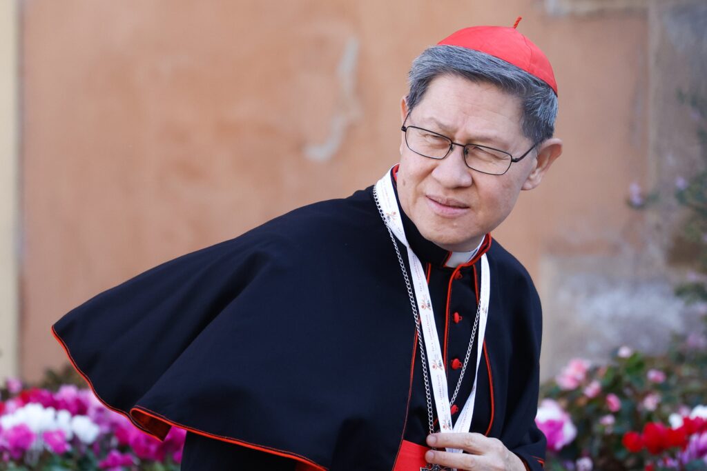 Cardinal Luis Antonio Tagle, pro-prefect of the Dicastery for Evangelization, arrives for the assembly of the Synod of Bishops at the Vatican on October 4, 2023.