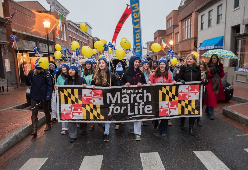 Pro-life advocates are seen March 12, 2018, in Annapolis, Maryland.