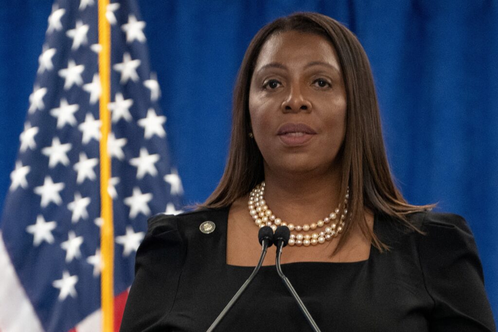 New York Attorney General Letitia James is pictured in a February 16, 2024, photo.