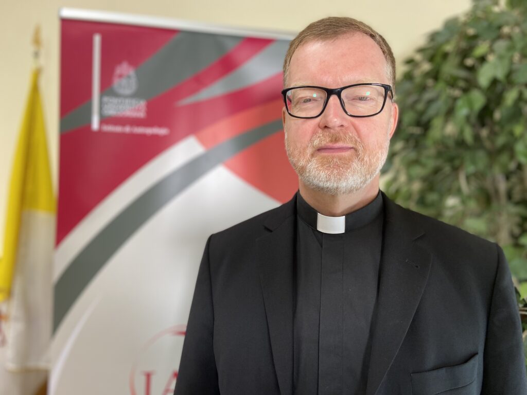 Jesuit Father Hans Zollner, president of the Pontifical Gregorian University's Institute of Anthropology: Interdisciplinary Studies on Human Dignity and Care, poses for a photo during a safeguarding conference held at the university in Rome June 18, 2024.