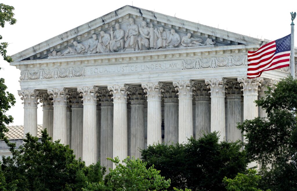 The U.S. Supreme Court building in Washington is seen June 17, 2024. The Supreme Court on June 27, 2024, dismissed a case concerning emergency abortions in Idaho, sending the case back to lower courts without resolving the central question about conflicting state and federal laws.