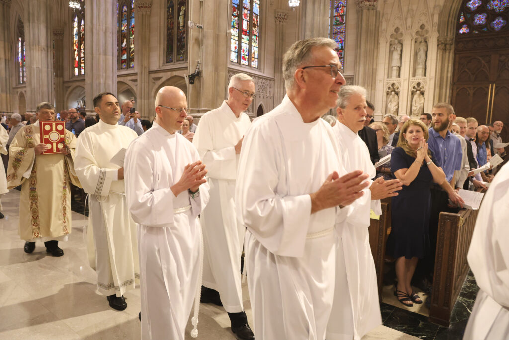Candidates for the permanent diaconate process in St. Patrick's Cathedral, June 15, 2024.
