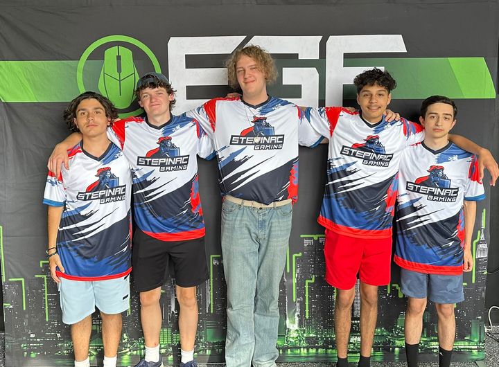 Stepinac High School's esports team celebrates its third place finish in its first Electronics Gaming Federal Overwatch National Championship.