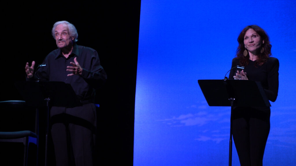 Hal Linden (left) and Marilu Henner star as the title characters in The Sheen Center's production of "The Journals of Adam and Eve," which runs from July 10 through July 28.