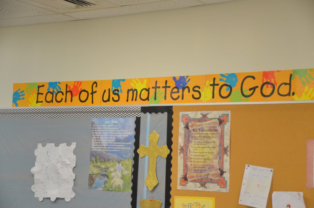 A classroom in St. Dominic Academy in the Diocese of Portland, Maine, is seen in this undated photo.