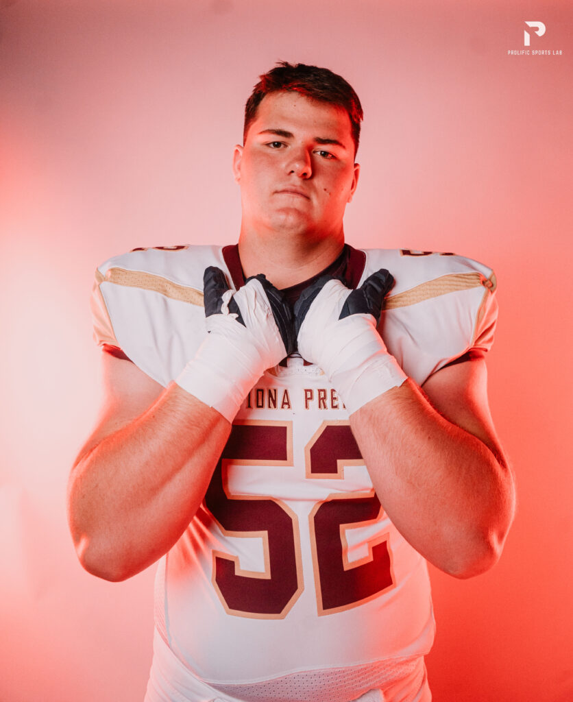 Iona Prep senior and offensive lineman Rowan Byrne is shown in this undated photo. Byrne committed to Clemson University to play college football after his graduation from Iona Prep in the spring of 2025.