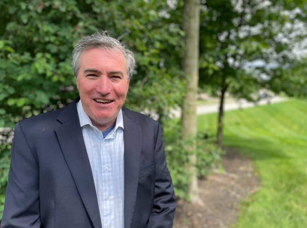 Jason Shanks, newly named CEO of the National Eucharistic Congress, Inc., is pictured at his Indiana home June 5, 2024.