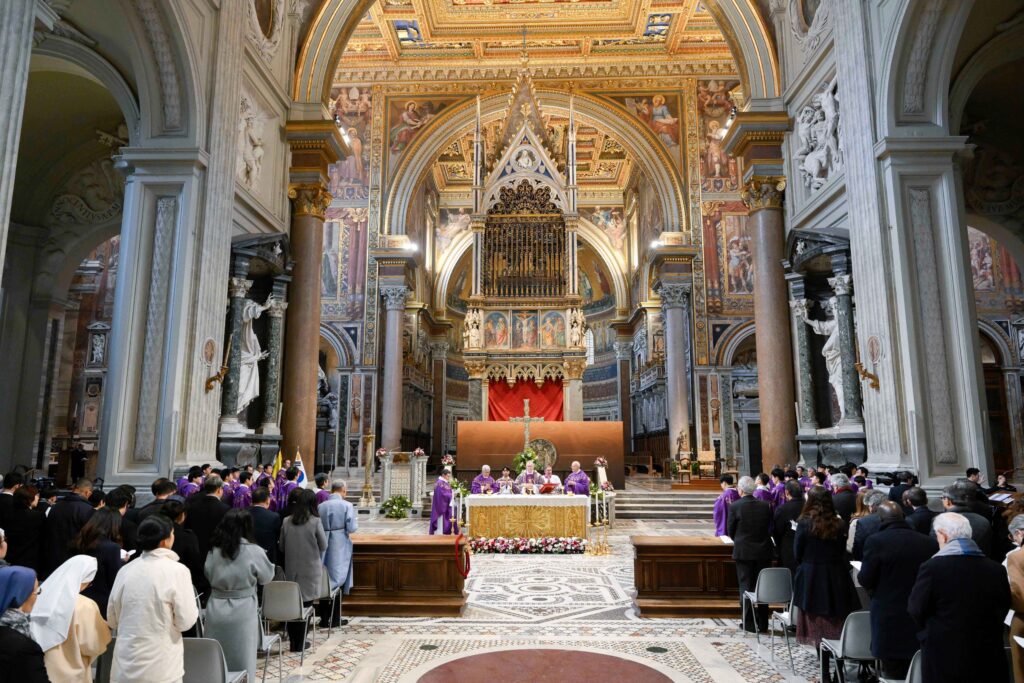 Cardinal Pietro Parolin, Vatican secretary of state, celebrates Mass for the 60th anniversary of diplomatic relations between the Holy See and South Korea at the Basilica of St. John Lateran in Rome December 11, 2023.