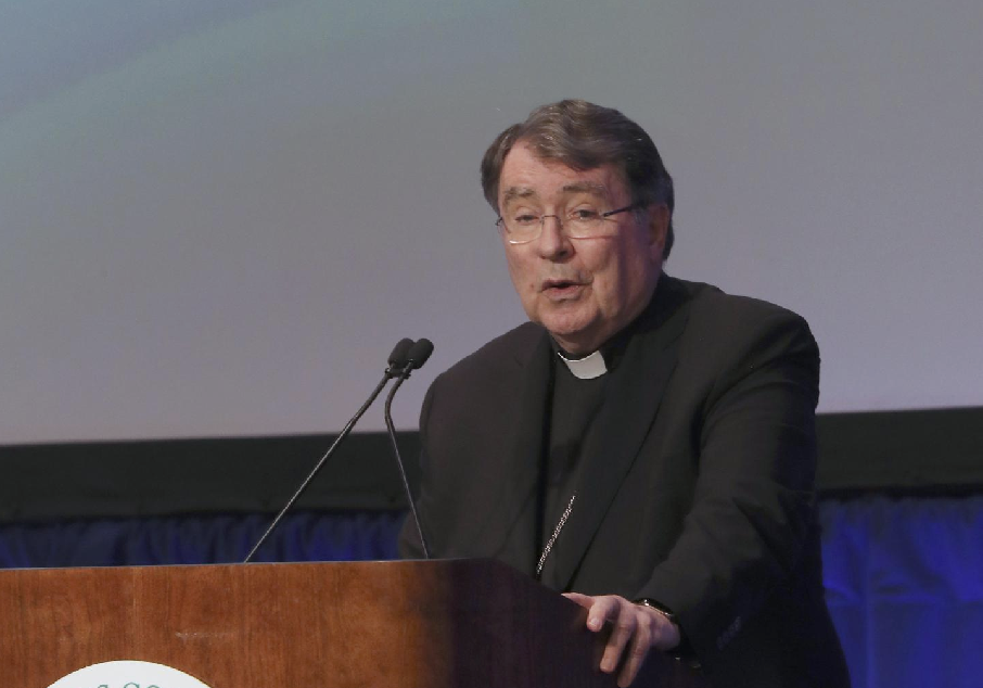 Christophe Pierre, apostolic nuncio to the United States, speaks during a Nov. 12, 2024, session of the fall general assembly of the U.S. Conference of Catholic Bishops in Baltimore.