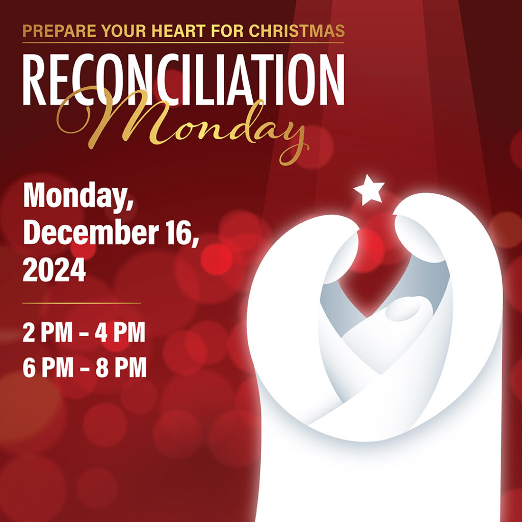 The Sacrament of Reconciliation will be offered at parishes throughout the Archdiocese of New York and the Diocese of Brooklyn from 2 to 4 p.m. and 6 to 8 p.m. on Monday, December 16, 2024.