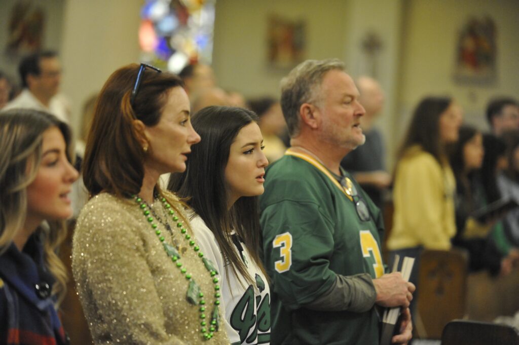 Notre Dame fans attended Mass January 1, 2025, at St. Louis Cathedral following a truck assault in the French Quarter that killed 15 people and injured three dozen others.