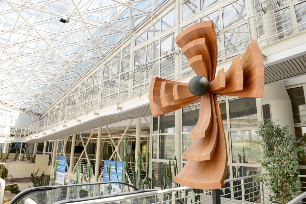 A cross is seen in the lobby of Rome's Gemelli hospital in this file photo from June 9, 2023.