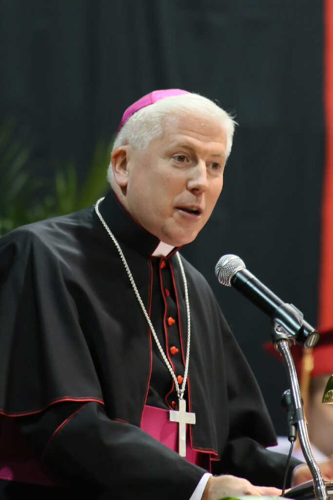 The Most Reverend Daniel E. Thomas addressing Graduation 2013 at Archbishop John Carroll High School.