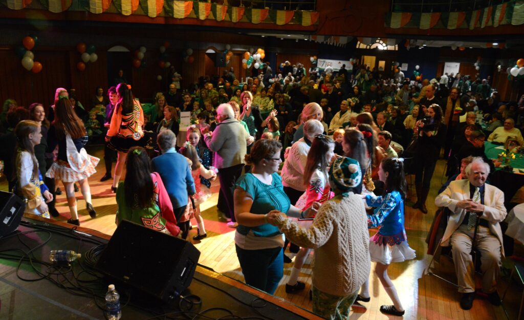 In this undated photo, attendees enjoy New York's annual Sober St. Patrick's Day party, which celebrates the saint and Irish culture in a family-friendly, alcohol-free setting. (OSV News photo/courtesy Sober St. Patrick's Day)