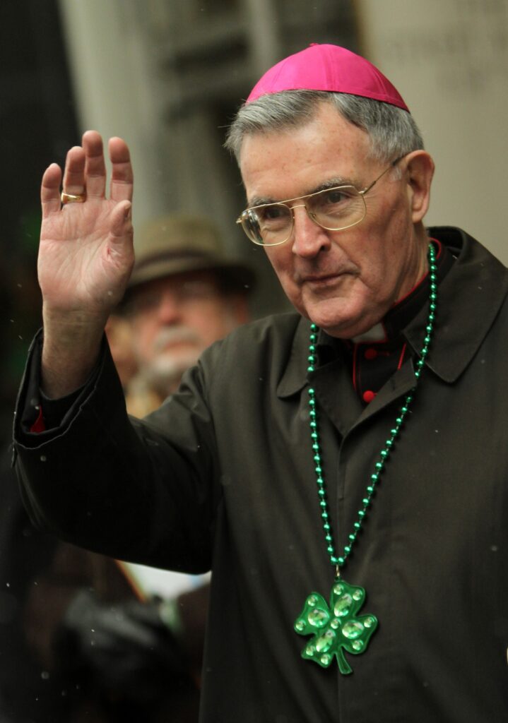 Auxiliary Bishop Gerald T. Walsh of New York is seen in front of St. Patrick's Cathedral in this 2013 file photo.