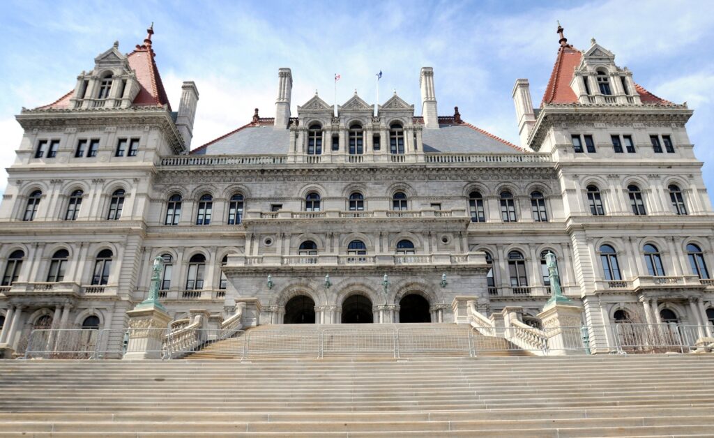 A file photo shows the front of the New York state Capitol in Albany. The New York Assembly passed a bill April 29, 2025, that would legalize physician-assisted suicide in the state, despite strong opposition from the state’s Catholic bishops. Catholics are being urged to contact their state senators to ask they vote no on their chamber's version of the measure. Photo: OSV News photo/Mike Crupi, Catholic Courier