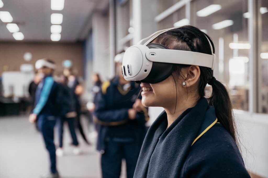 A student tries out the Blessed Carlo Acutis virtual reality experience at the Purpose Fest 2025 in Sydney July 2, 2025.
