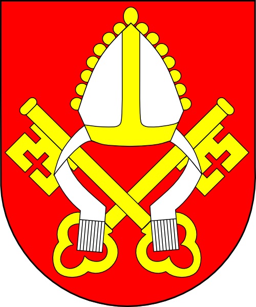 The Episcopal coat of arms of Archbishop John Hughes, first Archbishop of New York.