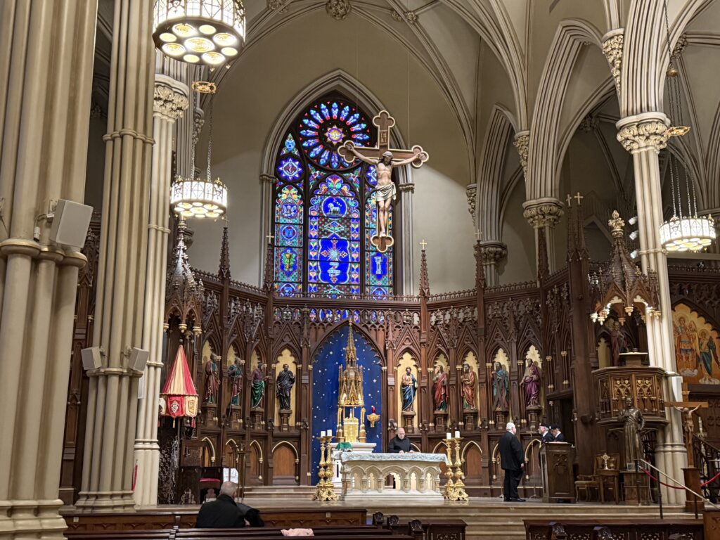 The altar of the Basilica of St. Patrick's Old Cathedral is shown on February 15, 2025.