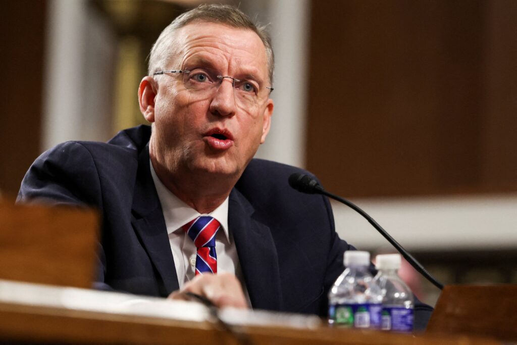 Veterans Affairs Secretary Doug Collins is pictured during a hearing on Capitol Hill in Washington on January 21, 2025.