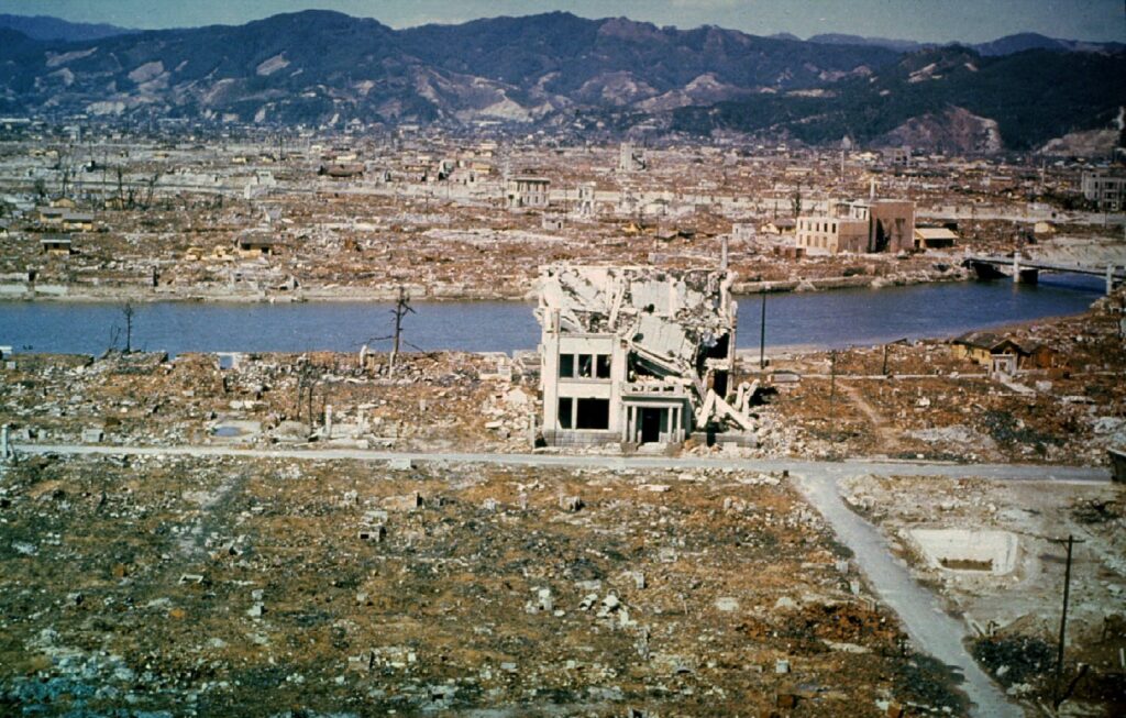 This is a general view of Hiroshima, Japan, six months after the U.S. dropped an atomic bomb on the city on August 6, 1945.