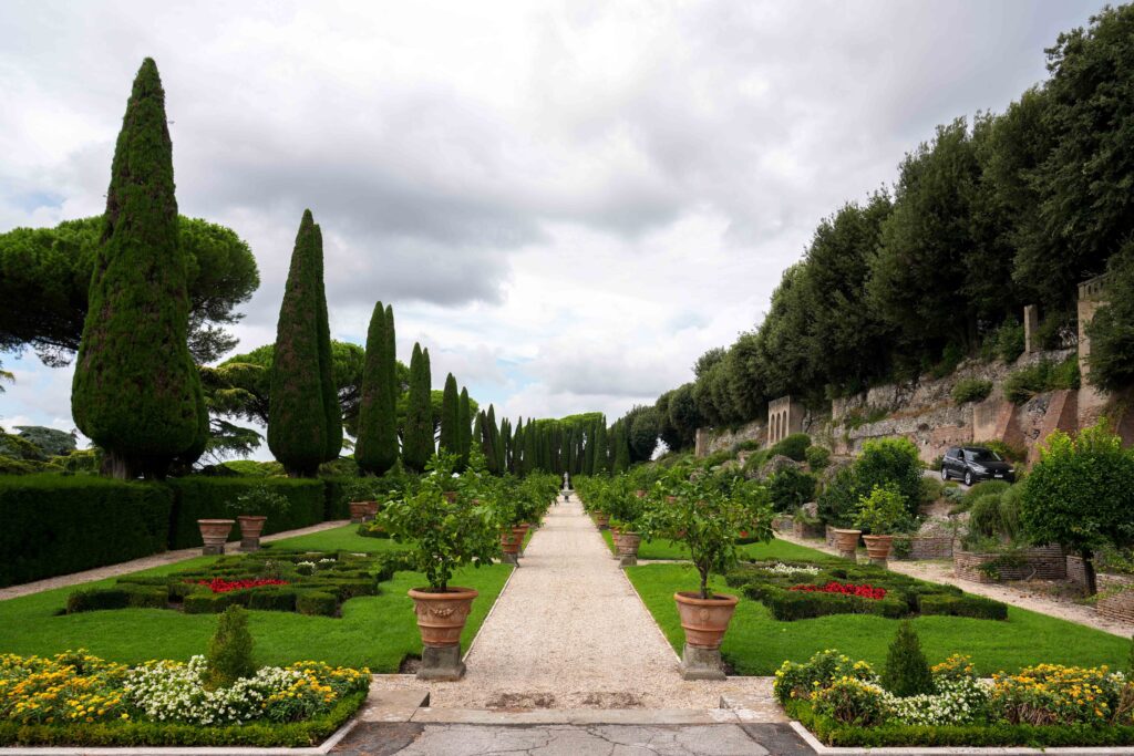 This photograph shows a section of the Pontifical Gardens in Castel Gandolfo, Italy, September 2, 2025.