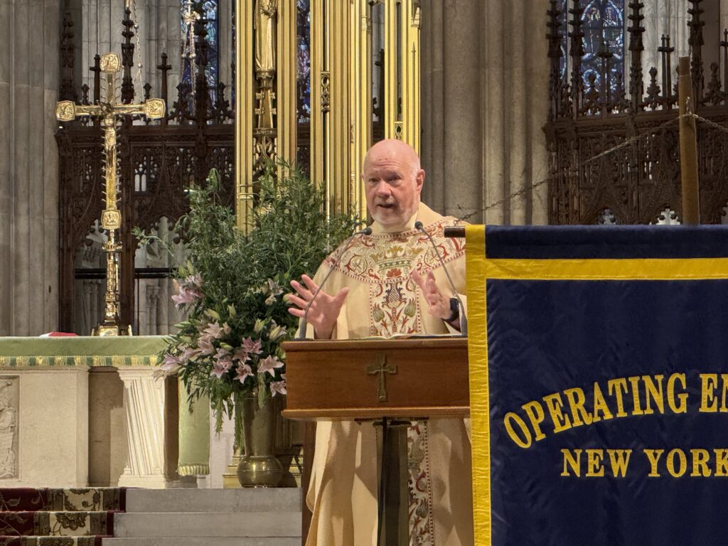 Monsignor Kevin Sullivan called on organized labor groups to return a sense of “collective bargaining” to society in his final homily as executive director of Catholic Charities of New York, at the 2025 Labor Mass, September 6, 2025, at St. Patrick’s Cathedral.