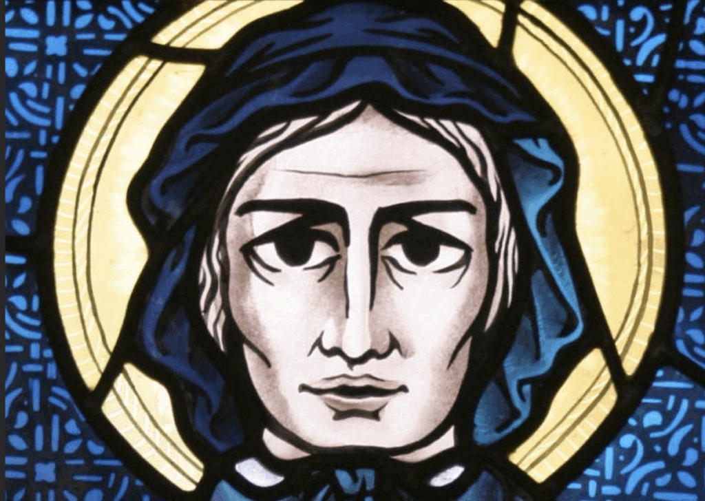 St. Elizabeth Ann Seton is depicted in a stained-glass window at St. John the Evangelist Church in Center Moriches.
