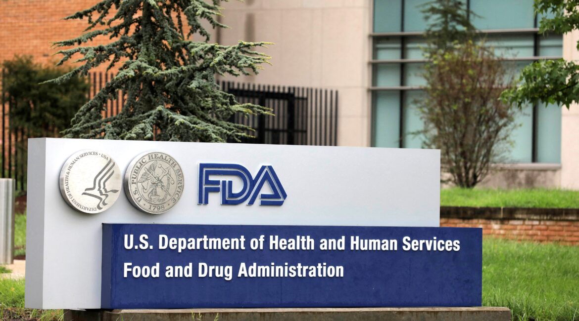 Signage is seen outside of the Food and Drug Administration headquarters in White Oak, Maryland, on August 29, 2020.