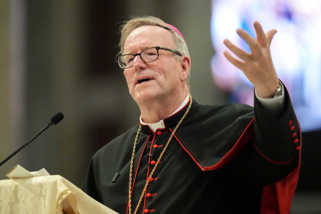 Bishop Robert E. Barron of Winona-Rochester, Minnesota, gives the keynote address during the USA National Jubilee Pilgrim Gathering at the Basilica of St. Paul Outside the Walls in Rome July 30, 2025.