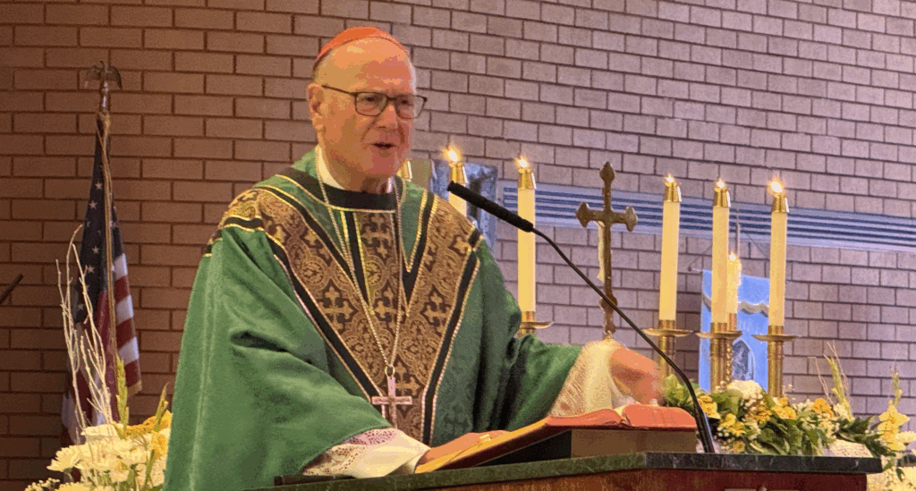 Cardinal Timothy Dolan delivers his homily at the 100th anniversary celebration Mass at Our Lady of the Holy Rosary in the Bronx, October 5, 2025.