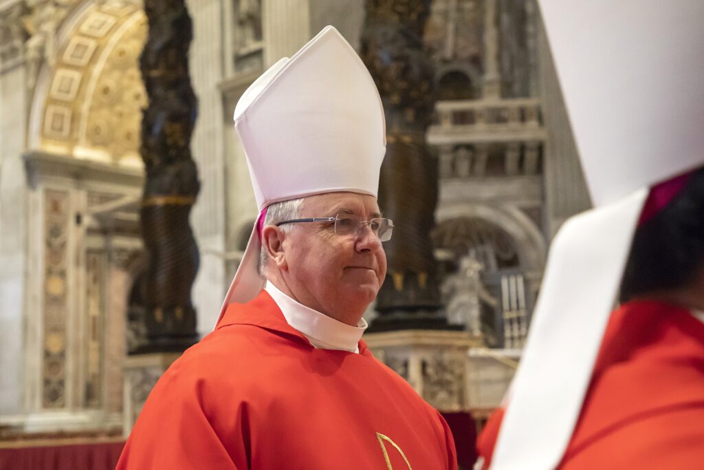 Phoenix Bishop John P. Dolan is pictured during Mass in the crypt of St. Peter's Basilica at the Vatican on January 27, 2020.